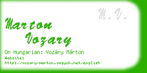 marton vozary business card