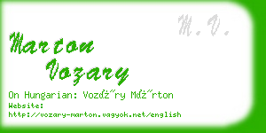 marton vozary business card